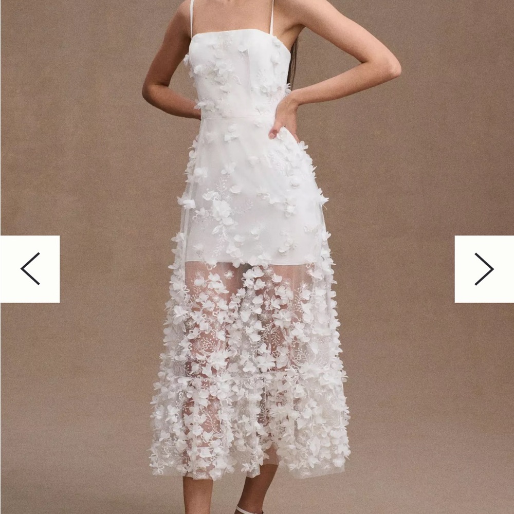 Anthropologie White Floral Wedding Dress